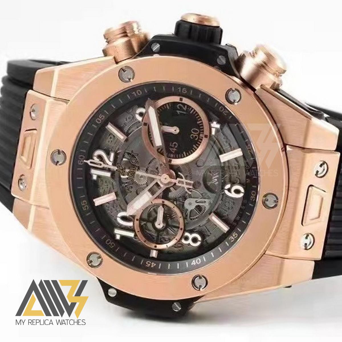 Big Bang Unico 421.OX.1180.RX 44mm Rosegold Case ZF 1:1 Best Edition Skeleton Dial on Black Rubber Strap A1280